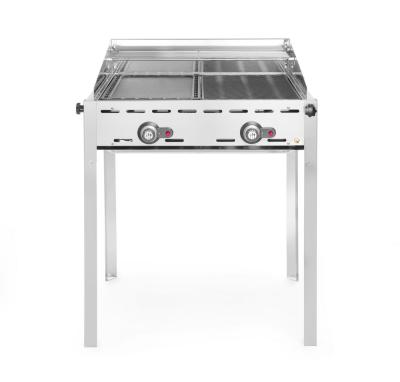 Green Fire roštilj sa 2 plamenika, HENDI, Profi Line, Gastronorm 1/1 rešetka i roštilj od emajliranog livenog gvožđa, 11,6kW, 740x615x(H)825mm