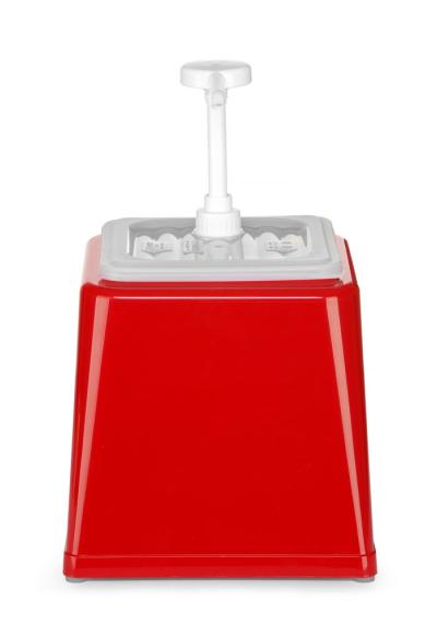 Dozator za sos s pumpicom, HENDI, 2,5L, Crvena, 230x210x(H)327mm