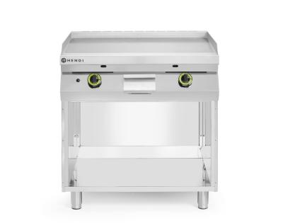 Gasna ploča za kuvanje s roštiljem, glatka, na ormariću zatvorenom s 3 strane, HENDI, Kitchen Line, 10kW, 800x700x(H)900mm