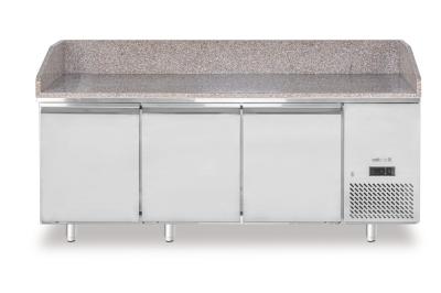 Rashladni sto za picu sa granitnom radnom pločom, 3 vrata, Arktic, 375L, Granit, 230V/400W, 2010x800x(H)875mm
