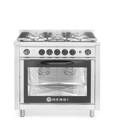 Gasni šporet - 5 gorionika sa električnom rernom, HENDI, Kitchen Line, Srebrna, 230V/2900W, 14,3kW, 900x653x(H)900mm