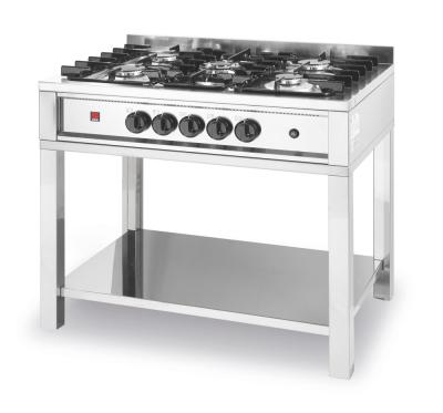 Gasni šporet - 5 plamenika, otvoreni okvir, HENDI, Kitchen Line, 14,3kW, 900x640x(H)910mm
