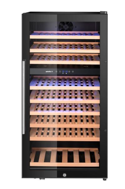 Frižider za vino, 2 zone, 91 boca, Arktic, 230L, Crna, 569x595x(H)1215mm