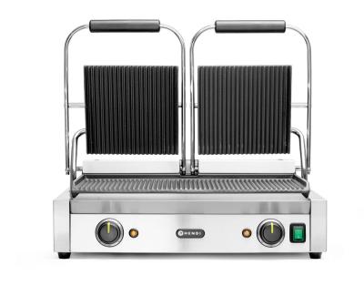 Kontaktni roštilj - dvostruki U potpunosti rebrast, HENDI, Rebrasti vrh i dno, 230V/3600W, 570x375x(H)216mm