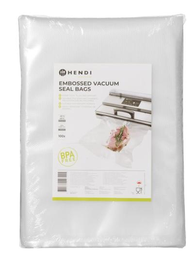 Reljefne kese za vakumiranje sa hermetičkim zatvaračem, HENDI, 100 kom, 250x350mm