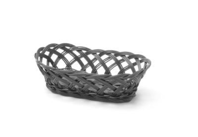 Korpe s pletenim stranama, HENDI, Ovalno, Crna, 225x130x(H)55mm