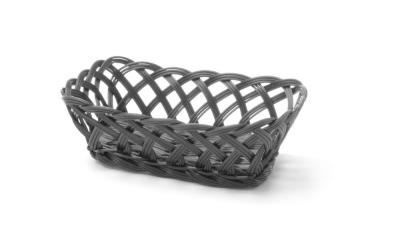 Korpe s pletenim stranama, HENDI, Pravougaono, Crna, 225x150x(H)65mm