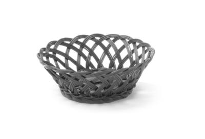 Korpe s pletenim stranama, HENDI, Okruglo, Crna, 200x200x(H)65mm
