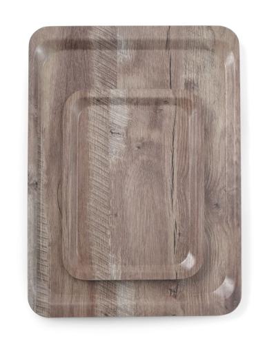 Posuda za serviranje sa uzorkom drveta od melamina, AmerBox, Tamno drvo, 370x530mm