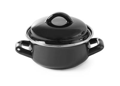 Lonac za juhu i umak - s poklopcem, HENDI, 0,5L, Crna, ⌀135x(H)105mm