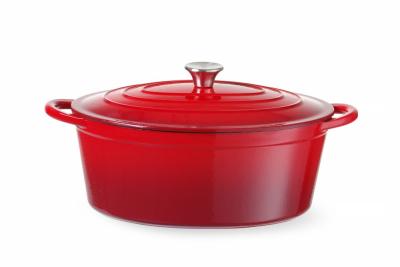 Emajlirana posuda od lijevanog željeza, HENDI, 6,88L, Crvena, 405x255x(H)134mm