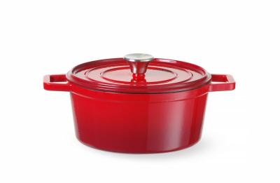 Emajlirana posuda od lijevanog željeza, HENDI, 3,7L, Crvena, 317x240x(H)105mm