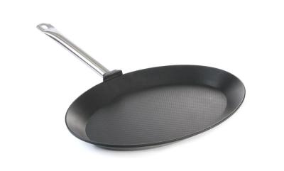 Tava za prženje ribe - ovalna Titanium Professional, HENDI, 400x275x(H)35mm