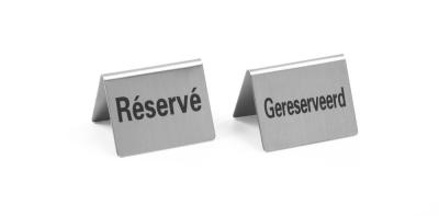 Tabla za sto Reserved - 4 komada, HENDI, Gereserveerd / Reservé, 50x35x(H)40mm