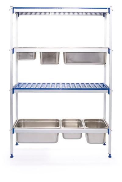 Aluminijumski stalak za skladištenje za GN posude, HENDI, 1120x355x(H)1685mm