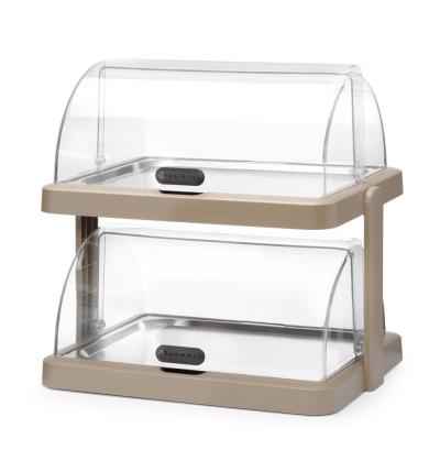 Dupla rashladna roll-top vitrina Duo, UNIQ, HENDI, dizajnirao Robert Bronwasser, Bež, 480x355x(H)480mm