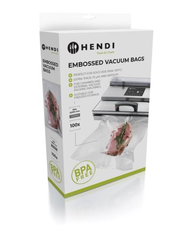 Reljefne kese za vakuumsko pakovanje, HENDI, 100 kom, 150x250mm