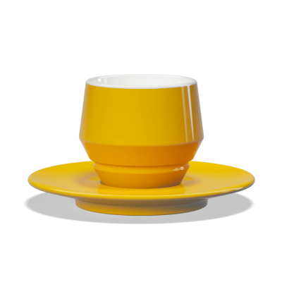 Clubhouse Maniko 210cc Cappuccino Cup - Latte Art Official - Yellow