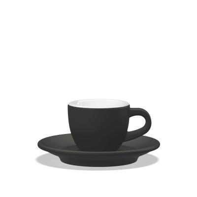 Clubhouse Tulip Espresso Cup 70cc with Saucer - Porcelain - Black