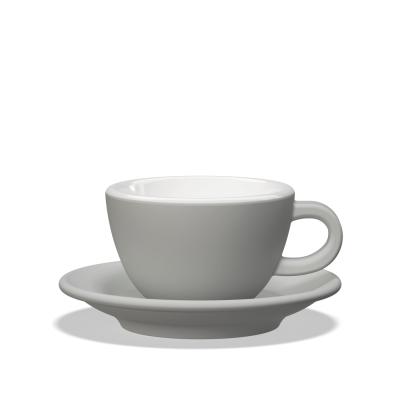 Clubhouse Tulip Cappuccino Cup 210cc - Porcelain & Saucer - Grey