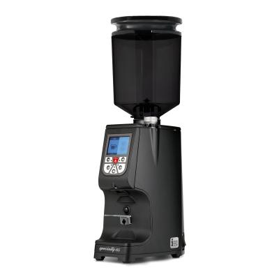 Eureka Atom Specialty 65 Black Coffee Grinder - Top - Black - Blow Up Tall Smoked Hopper - 110 V