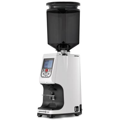Eureka Atom Specialty 65 White Coffee Grinder - Elite - Red Speed - White - Blow Up Tall Smoked Hopper - 220 V