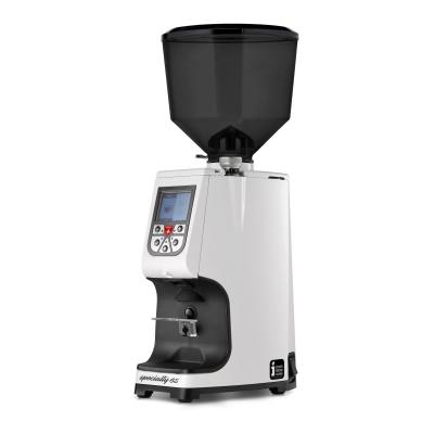 Eureka Atom Specialty 65 White Coffee Grinder - Elite - Red Speed - White - Tall Smoked Hopper - 220 V