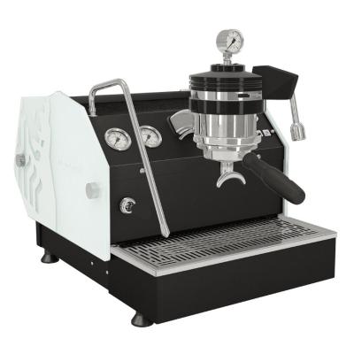 La Marzocco GS3 MP Flat Black Espresso Machine - White Glass Side Panels - 220 V