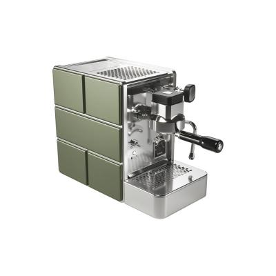 Stone Mine Espresso Machine UK Plug - Compact Steel Body - Inox/green - 220 V