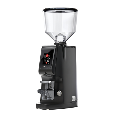 Eureka Atom W 65 Coffee Grinder - Precision & Efficiency - Titanium - Black - Blow Up Tall Hopper - 110 V
