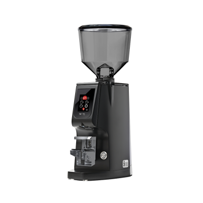 Eureka Atom W 75 Coffee Grinder - Advanced Grinding - Red Speed - Black - Blow Up Tall Smoked Hopper - 220 V