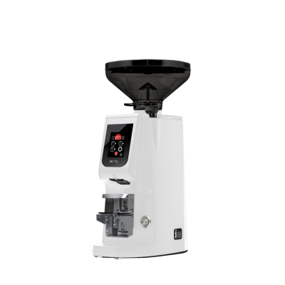 Eureka Atom W 75 Coffee Grinder - Advanced Grinding - Titanium - White - Blow Up Short Smoked Hopper - 110 V