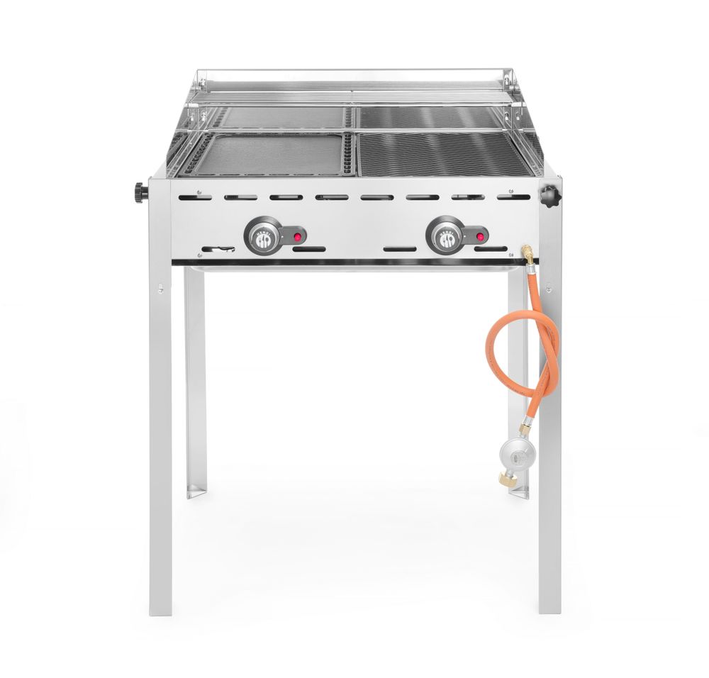 Green Fire roštilj sa 2 plamenika, HENDI, Profi Line, Gastronorm 1/1 rešetka i roštilj od emajliranog livenog gvožđa, 11,6kW, 740x615x(H)825mm