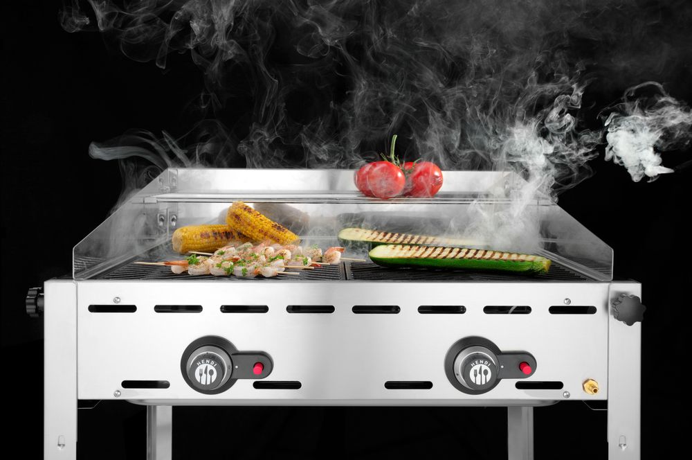 Green Fire roštilj sa 2 plamenika, HENDI, Profi Line, Gastronorm 1/1 2 rešetke za roštilj od nerđajućeg čelika, 11,6kW, 740x612x(H)825mm
