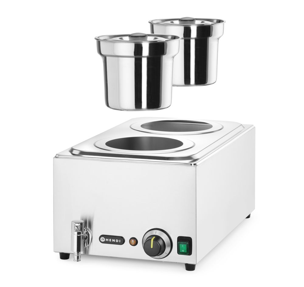 Komplet: Bain-marie HENDI Ranger + rezervoar 2x 4L sa poklopcem, HENDI, 8L, 220-240V/1000W, 604x332x(H)315mm