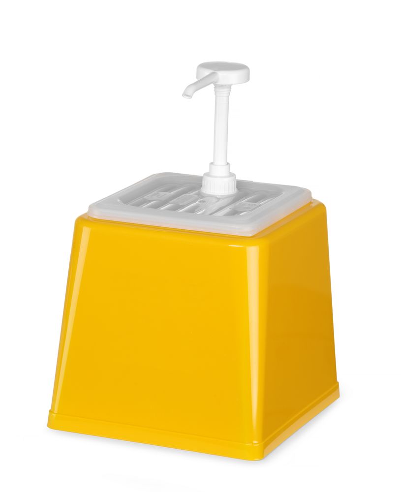 Dozator za sos s pumpicom, HENDI, 2,5L, Žuta, 230x210x(H)327mm