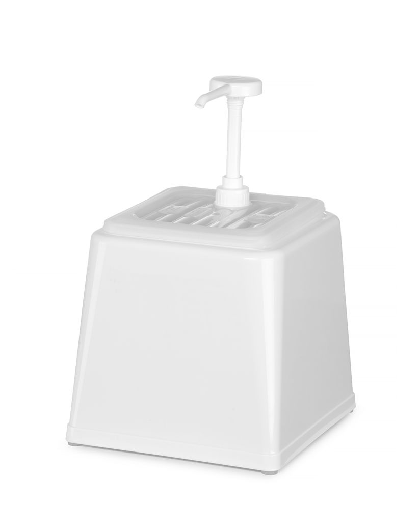 Dozator za sos s pumpicom, HENDI, 2,5L, Bela, 230x210x(H)327mm