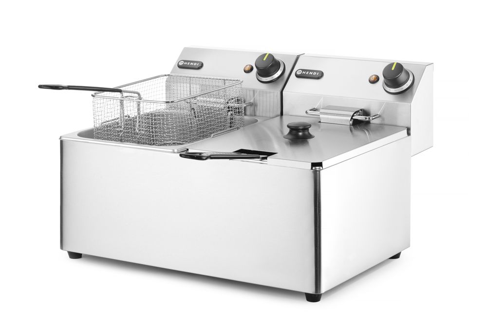 Friteza Kitchen Line - 2x 8L, HENDI, Kitchen Line, 16L, 230V/7000W, 542x430x(H)351mm