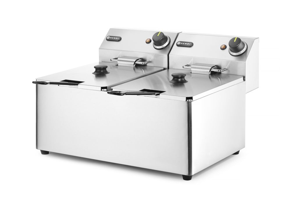 Friteza Kitchen Line - 2x 8L, HENDI, Kitchen Line, 16L, 230V/7000W, 542x430x(H)351mm