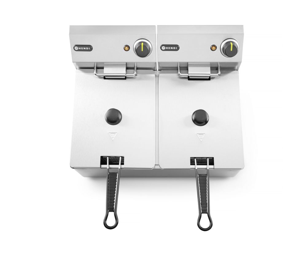 Friteza Kitchen Line - 2x 8L, HENDI, Kitchen Line, 16L, 230V/7000W, 542x430x(H)351mm