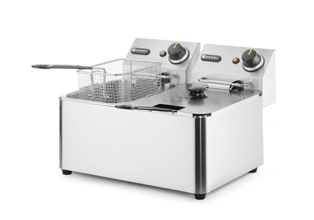 Friteza Kitchen Line - 2x4L, HENDI, Kitchen Line, 8L, 230V/6000W, 470x380x(H)315mm