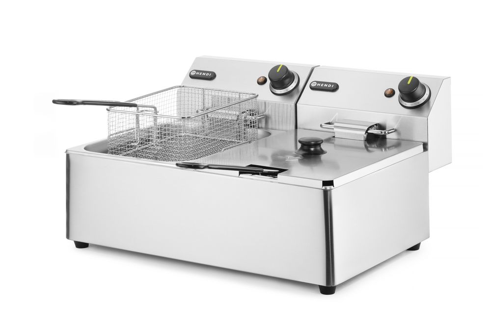 Friteza Kitchen Line - 2x 6L, HENDI, Kitchen Line, 12L, 230V/6600W, 550x430x(H)305mm
