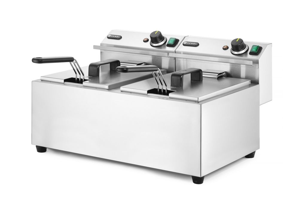 Friteza Profi Line - 2 x 8 L, HENDI, Profi Line, 16L, 230V/7000W, 605x460x(H)369mm