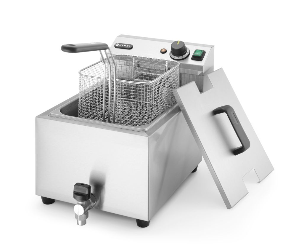 Friteza Profi Line sa ispusnim ventilom - 8 l, HENDI, Profi Line, 8L, Svetlosiva, 230V/3500W, 305x515x(H)354mm