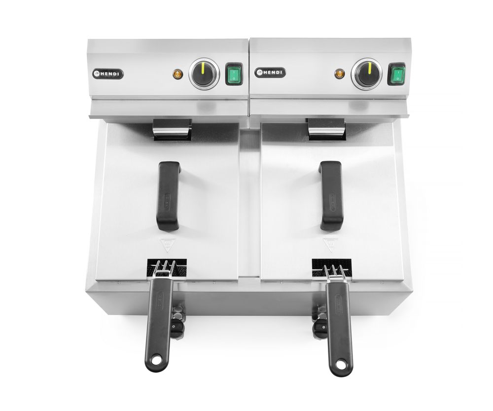 Friteza Profi Line sa ispusnim ventilom - 2 x 8 l, HENDI, Profi Line, 16L, 230V/7000W, 610x515x(H)369mm