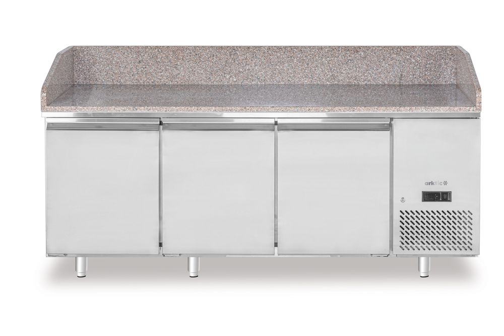 Rashladni sto za picu sa granitnom radnom pločom, 3 vrata, Arktic, 375L, Granit, 230V/400W, 2010x800x(H)875mm