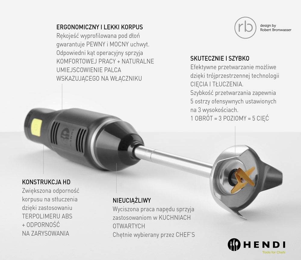 Štapni mikser HENDI BLEND, HENDI, designed by Robert Bronwasser, 220-240V/250W, ⌀71x(H)450mm