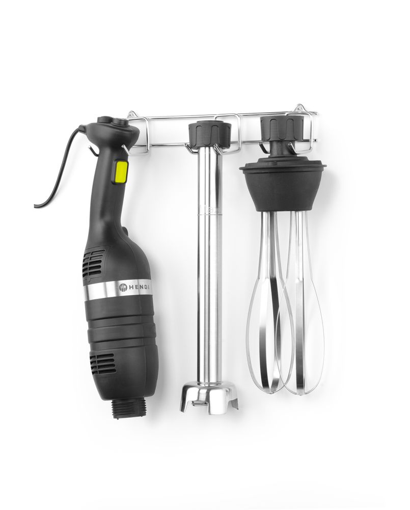 Komplet: Štapni mikser 350 sa promenljivom brzinom + mutilica + stalak za zidnu montažu, HENDI, Kitchen Line, Crna, 230V/350W, 110x324x(H)816mm