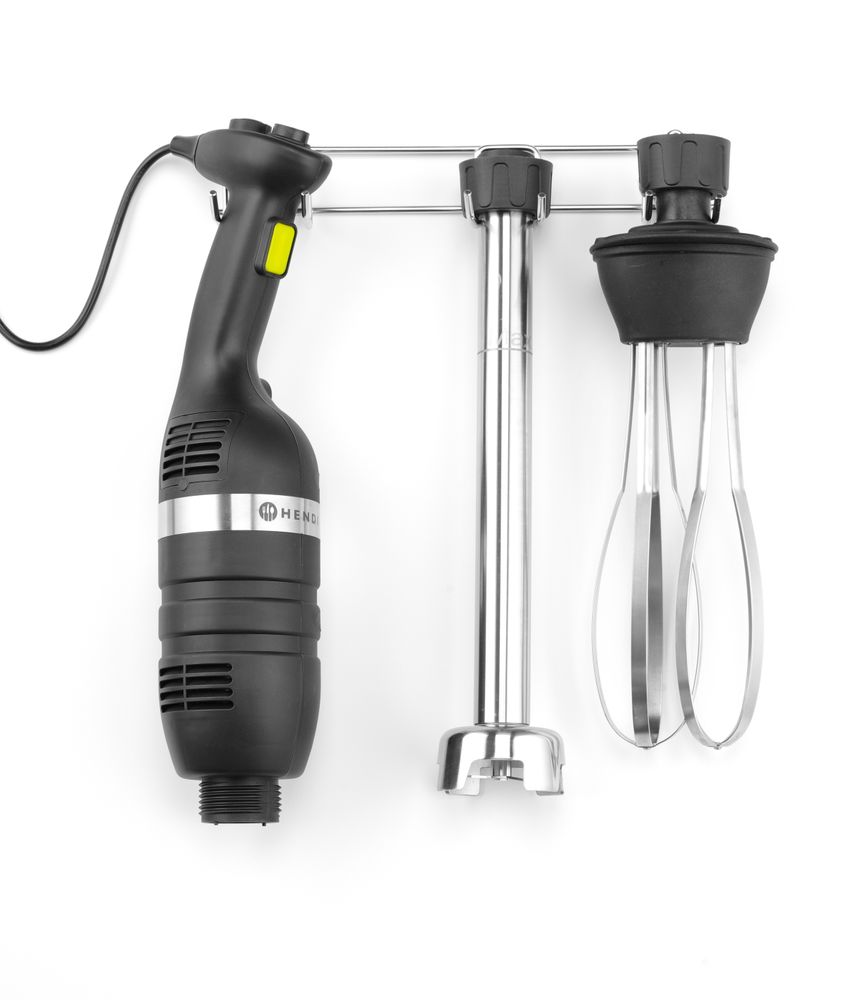 Komplet: Štapni mikser 350 sa promenljivom brzinom + mutilica + stalak za zidnu montažu, HENDI, Kitchen Line, Crna, 230V/350W, 110x324x(H)816mm