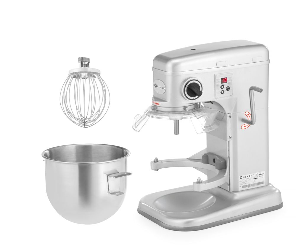 Mikser planetarnog tipa, HENDI, Kitchen Line, 7L, Srebrna, 220-240V/650W, 317x440x(H)490mm
